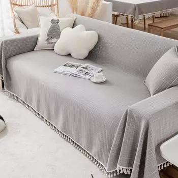 Чехол на диван, ткань, полотенце, мягкая, толстая, подходит для всех сезонов, подушка, автомобильное одеяло, классическое универсальное тканое одеяло из хлопковой нити 180x130cm1pcs