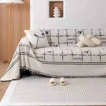 Чехол на диван, ткань с защитой от кошачьих царапин, антипригарное полотенце, подушка для сиденья, плюшевое всесезонное универсальное нескользящее одеяло 180x130cm