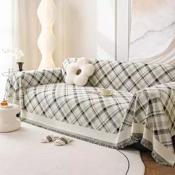 Чехол на диван, тканевое полотенце, универсальный чехол для дивана в скандинавском стиле, универсальный универсальный чехол, защита от пыли, четыре сезона, общего назначения 180*180 хаки