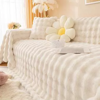 Чехол на диван, тканевое полотенце, защита от кошачьих когтей, зимняя плюшевая подушка, подушка для сиденья, универсальный универсальный чехол для дивана, полное покрытие, одеяло 180*130cm