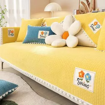 Чехол на диван, толстый плюшевый полосатый диван, подушка для сиденья, противоскользящая синель, чехол на подлокотник для дивана для гостиной, защитный чехол для мебели 30x50cm pillowcase озеро синий