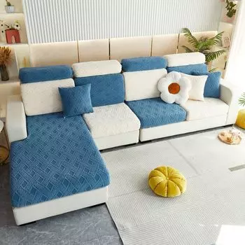 Чехол на диван, утолщенный жаккардовый бархатный эластичный чехол с полной оберткой для гостиной, подушка для дивана, спинка, наволочка для головы, защита мебели 1pc 45x45 Pillowcase зелёный