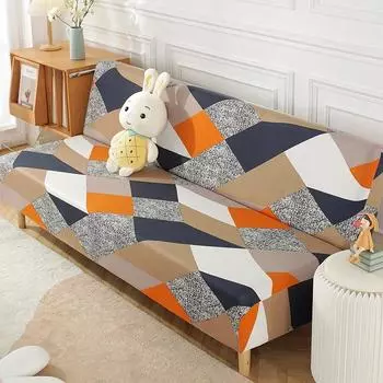 Чехол на диван в скандинавском стиле без подлокотников, молочный шелк, универсальный эластичный универсальный диван, полное покрытие, подушка для дивана, чехол для дивана 120-150CM