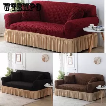 Чехол на диван в стиле пэчворк с юбкой, эластичный чехол для дивана, скандинавский полный чехол, подушка для дивана, универсальный чехол, 1/2/3/4 места 1seater