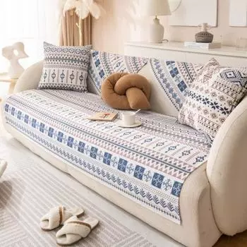 Чехол на диванную подушку из льна в этническом стиле, чехлы для диванов класса люкс, универсальные нескользящие подлокотники для гостиной, подушки для дивана 70X70
