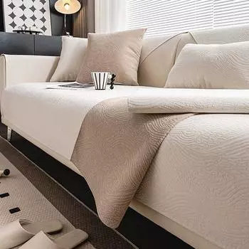 Чехол на диванную подушку Комбинированный синель, не царапающий, с антипригарным покрытием, шерстяное полотенце на спинку, высококачественная скандинавская нескользящая подушка, устойчивая к пятнам 70*70cm