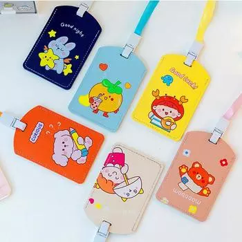 Чехол на длинный шнурок для студенческого автобуса, набор для удостоверения личности, держатель для карты с веревкой, чехол для студенческого билета оранжевый