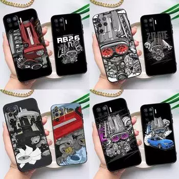 Чехол на двигатель JDM Car RB26 для OPPO A94 A74 A54 A53S A53 A31 A5 A9 2020 A52 A72 A83 A91 A93 A1K A15 A16, чехол OPPO A91