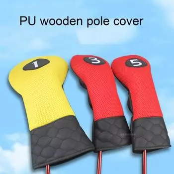 Чехол на голову из искусственной кожи для клюшки для гольфа, износостойкий яркий цвет, защита для головы для клюшки для гольфа, аксессуары для головы U чёрный