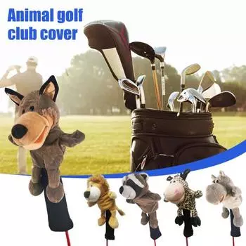 Чехол на голову клюшки для гольфа мягкий чехол для водителя с изображением животного плюшевый лев/тигр/бегемот/обезьяна/овца аксессуар для гольфа для леса и драйверов Sheep