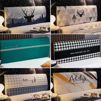 Чехол на голову кровати с принтом «все включено», эластичное изголовье двуспальной кровати, универсальный размер, моющийся для дома, отеля, банкета, Рождества S size(100-120CM)