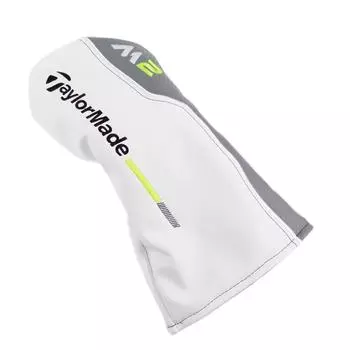 Чехол на голову водителя TaylorMade M2 из зеленой кожи белого/серого/лаймового цвета.