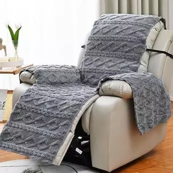 Чехол на кресло Чехол на кресло Чехол на кресло Бежевый двухсторонний жаккардовый плетеный Т-образный диван-полотенце Плюс бархатный чехол на диван