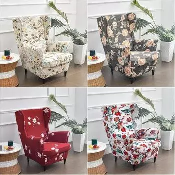 Чехол на кресло с цветочным принтом, эластичные чехлы на кресла со спинкой, скандинавский съемный чехол для дивана, защитный чехол для мебели