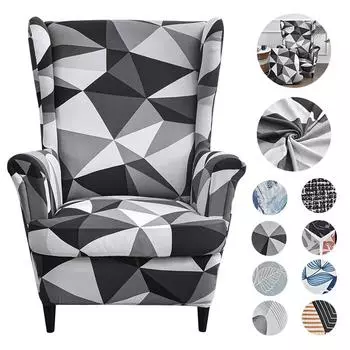 Чехол на кресло с принтом, эластичные чехлы на кресла из спандекса, скандинавские моющиеся чехлы для дивана, чехлы для подушек для свадебного декора 1 Piece
