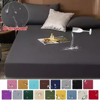 Чехол на кровать, тканевый стеганый наматрасник, водонепроницаемый эластичный дышащий наматрасник для гостиной, наматрасник с защитой от клещей 70x200x30cm серый