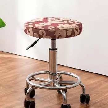 Чехол на круглый табурет из жаккарда Чехол на круглый вращающийся стул для бара Чехол на круглый табурет Чехол на стул Чехол на барный стул D30-34cm