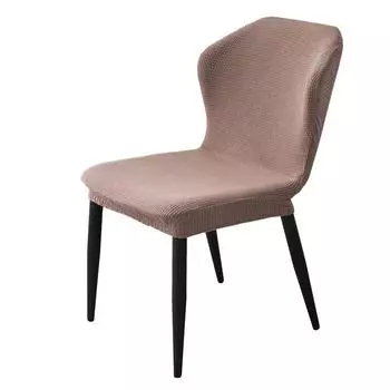 Чехол на обеденный стул, чехол на стул с изогнутой спинкой, чехол на стул, чехлы на обеденный стул, чехол на стул без подлокотников, эластичный современный чехол на сиденье стула, моющийся W48cmX D46cmX H57cm темно-серого