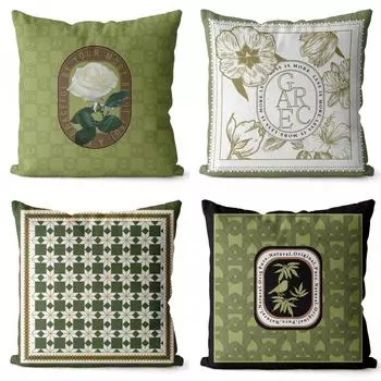Чехол на одну подушку 45X45 см, американский светлый роскошный ретро-зеленый короткий плюшевый чехол с принтом, наволочка для дома, гостиной, офиса, дивана, наволочка 45x45cm