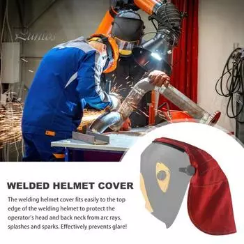 Чехол на оголовье сварочной маски, огнестойкий, антибликовый, универсальный, легко устанавливаемый, удлиненный защитный чехол чёрный