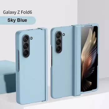 Чехол на ощупь для Samsung Galaxy Z Fold 6, 5, 4, 3, Fold 5, Fold 6, защитный противоударный комплект из 3 предметов, шарнирная крышка, защита от царапин For Samsung Z Fold 6 чёрный