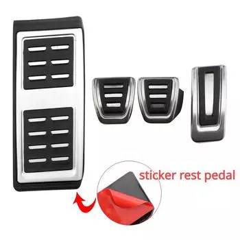 Чехол на педаль из нержавеющей стали для Volkswagen VW Golf 7 8 GTi MK7 Polo A05 Passat B8 Skoda Kodiaq Rapid Octavia 5E 5F A7 2014-2023 чёрный