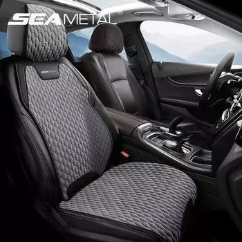 Чехол на переднее сиденье автомобиля SEAMETAL из льна, дышащая льняная подушка для сиденья автомобиля, противоскользящая защита для автомобильного кресла 1* front seat bottom серый