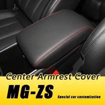 Чехол на подлокотник автомобиля для MG ZS 2017-2022, кожаный, устойчивый к царапинам, износостойкий, защитный коврик для центральной консоли, авто чёрный