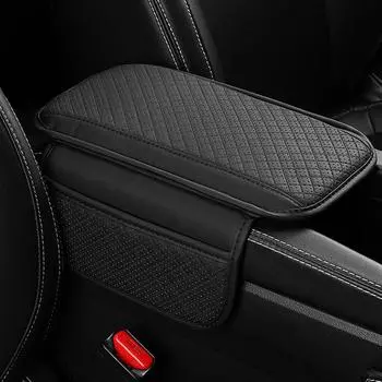 Чехол на подлокотник автомобиля из SEAMETAL, подушка для высоты с боковыми сумками для хранения, автомобильный подлокотник, поддерживающая подушка, защитная накладка для салона автомобиля чёрный