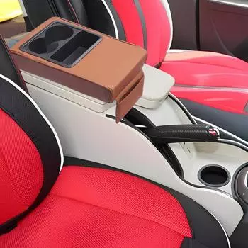 Чехол на подлокотник автомобиля, удобная накладка из искусственной кожи для центральной консоли, водонепроницаемая, многофункциональная, инновационная, простая установка Beige