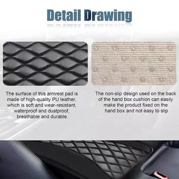 Чехол на подлокотник автомобиля, универсальный, из искусственной кожи, с принтом в этническом стиле, водонепроницаемый, нескользящий, для хранения, аксессуар для стайлинга автомобиля, для интерьера PU&Four Seasons чёрный