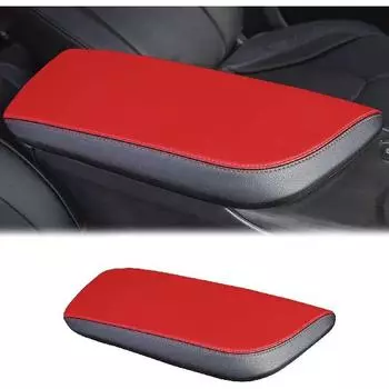 Чехол на подлокотник центральной консоли, подходит для аксессуаров Toyota Camry 2018-2023 2024 года, защитная накладка на подлокотник против царапин, кожаный коврик (Красная кожа) 2007-2011 Camry