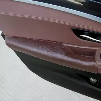 Чехол на подлокотник двери из натуральной кожи для BMW 5 серии F10 F18 2011-2017, салон автомобиля, подлокотник боковой двери водителя, панель ручки LHD Black