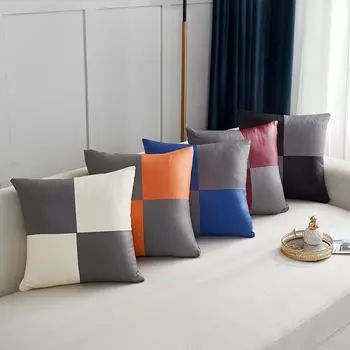 Чехол на подушку 18x18 дюймов, наволочки из искусственной кожи, квадратные современные наволочки, декоративная подушка из искусственной кожи для дома, чехол для дивана, кресла, кровати 45X45cmX1pc