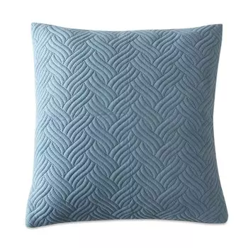 Чехол на подушку 45 x 45 см, стильный, в скандинавском стиле, для заднего дивана, теплый, стеганый, с двухсторонним узором, с потайной молнией SweetBaku, осень/зима (синий)