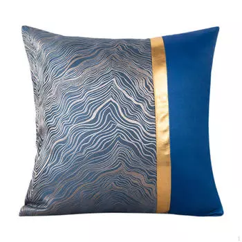 Чехол на подушку 45 X см, легко чистится, жаккардовый, для дивана, спальни, ежедневного использования Blue