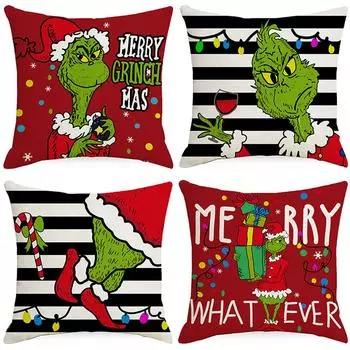 Чехол на подушку Christmas Happy, 18 X 18 дюймов, зимняя праздничная наволочка для дивана One Size