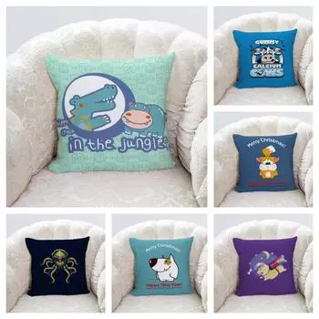 Чехол на подушку для дивана, чехол для офисной талии, мультяшная наволочка для гостиной 40x40cm