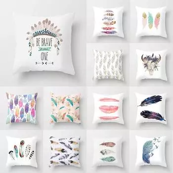 Чехол на подушку для дивана, домашний декор, наволочка с росписью, чехол для подушки с перьями, украшение на подушку 40x40cm