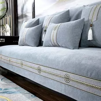 Чехол на подушку для дивана из цельного дерева в китайском стиле, универсальная подушка для дивана Four Seasons, нескользящая подушка из ткани 70*70cm