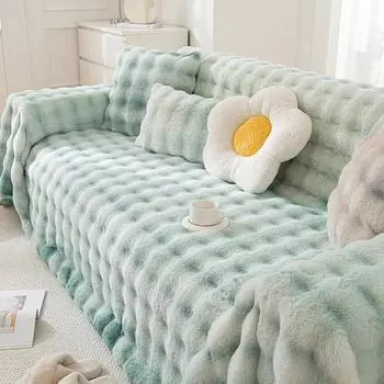 Чехол на подушку для дивана с зимним утолщенным плюшем, многофункциональное одеяло с ворсом, необходимое для ленивых людей, легко чистится 180x130
