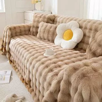 Чехол на подушку для дивана с зимним утолщенным плюшем, многофункциональное одеяло с ворсом, необходимое для ленивых людей, легко чистится 180x130cm1pcs