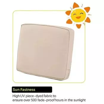 Чехол на подушку для дивана, сменный чехол для садовой подушки, водонепроницаемый чехол для сиденья стула, чехол для дивана с застежкой-молнией 600D 18x16x4inch чёрный