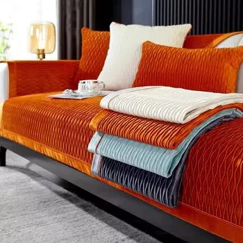 Чехол на подушку для дивана, тканевое полотенце, нескользящее, простой, современный, приятный для кожи, универсальный для четырех сезонов 70*70CM бежевый