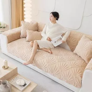 Чехол на подушку для дивана, толстые подушки, защитный чехол для дивана в гостиной, универсальный чехол для полотенца для дивана на 1/2/3/4 сиденья 70X70cm 1pc розовый