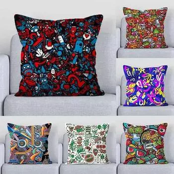 Чехол на подушку для дивана в гостиной, чехол для подушки с граффити, художественное украшение, Роскошное украшение для дома, наволочка 40x40cm