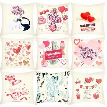 Чехол на подушку для офисного дивана с предложением ко Дню святого Валентина и принтом в форме сердца, роскошный чехол для подушки для домашнего декора 40x40cm