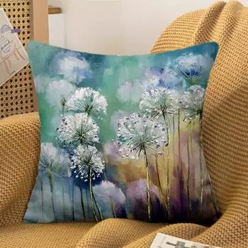 Чехол на подушку, довольно простой в уходе чехол на подушку из полиэстера, удобный сенсорный чехол для подушки с гинкго билоба, наволочка для гостиной B