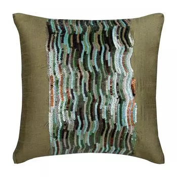 Чехол на подушку HomeCentric Gold Shams с блестками Блестящая подушка с блестками Shams Pillow Sham Шелковые наволочки в полоску - Earthy Delight 12 x 12 inch золотой