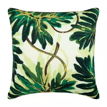 Чехол на подушку HomeCentric, изготовленный на заказ, декоративная наволочка, зеленые хлопковые наволочки, наволочка ручной работы, стиль Пасхально-тропической девушки 12 x 12 inch зелёный